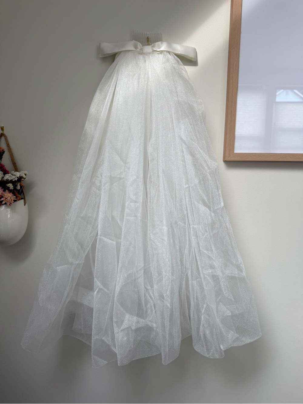 Audrey Hepburn Style Veil Tulle Satin Bow